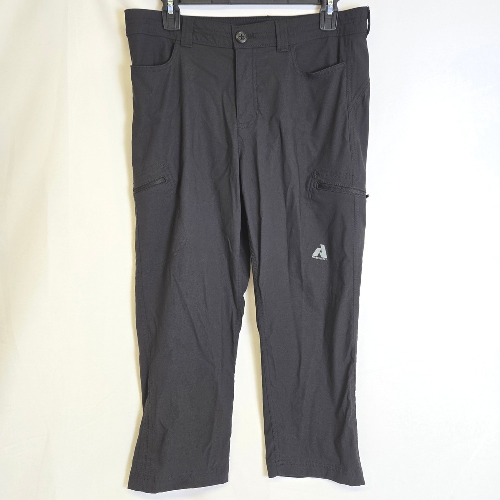 Eddie Bauer First Accent Guide Pro Capri Pants Gorpcore Hiking Black T8 Flaw